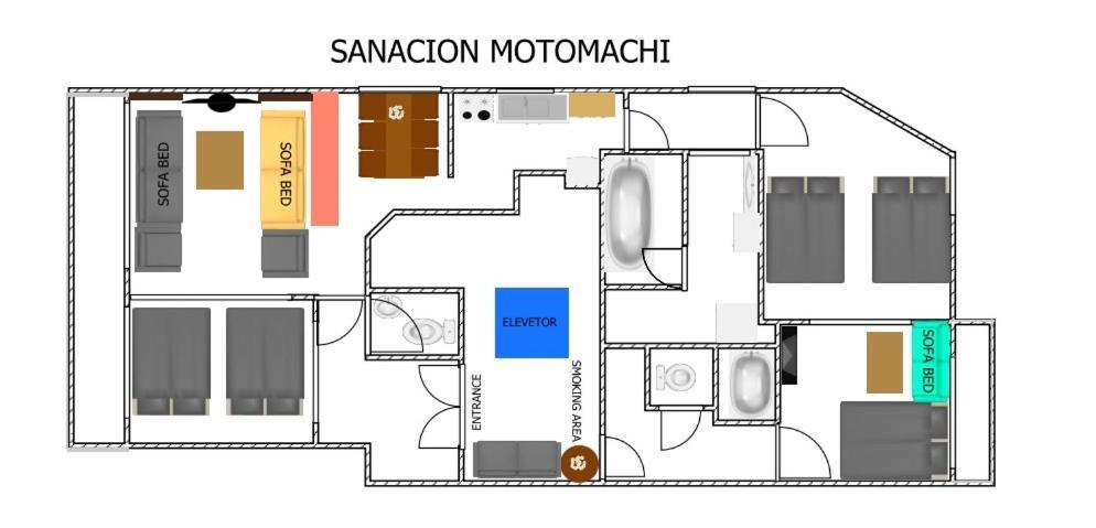 Appartamento Sanacion Motomachi 7 なんばで150平米の広々空間 最大14名 Netflix見れます Osaka Esterno foto